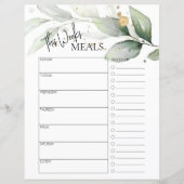 Botanischer Minimal-Script-Text wöchentlich Essens (Vorderseite)