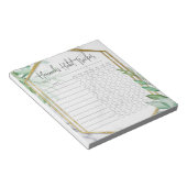 Botanischer Minimaler Script-Habit-Tracker Notepad Notizblock (angewinkelt)