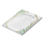 Botanischer Minimaler Script-Habit-Tracker Notepad Notizblock (Rotiert)