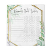 Botanischer Minimaler Script-Habit-Tracker Notepad Notizblock (Vorderseite)