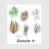 Botanischer Mix-Planer Aufkleber (Blatt)