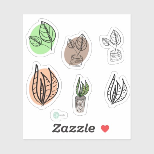 Botanischer Mix-Planer Aufkleber (Blatt)