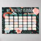Botanischer Monatsplaner Vorlage Poster (Vorne)