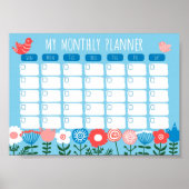 Botanischer Monatsplaner Vorlage Poster (Vorne)