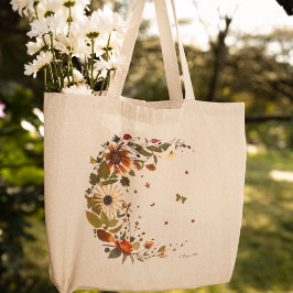 Botanischer Mond-Tote l Eingedrückte Blume-Kunstwe Jumbo Stoffbeutel