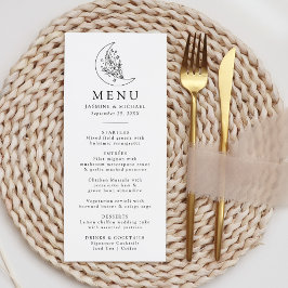 Botanischer Mondfisch und Sterne Hochzeit Menükarte