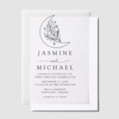 Botanischer Mondfisch und Sterne Hochzeit Pergament Einladungen (Versetzt)