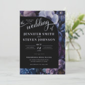 Botanischer Mondlicht | Gothic Floral Wedding Einladung (Stehend Vorderseite)