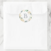 Botanischer Monogramm-Aufkleber Runder Aufkleber (Tasche)