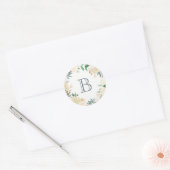 Botanischer Monogramm-Aufkleber Runder Aufkleber (Umschlag)