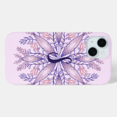 Botanischer Monogramm-Cogagecore boho blumenrosa Case-Mate iPhone Hülle (Rückseite (Horizontal))