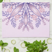 Botanischer Monogramm-Cogagecore boho blumenrosa Geschirrtuch (Gefaltet)