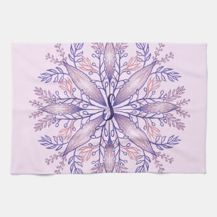 Botanischer Monogramm-Cogagecore boho blumenrosa Geschirrtuch