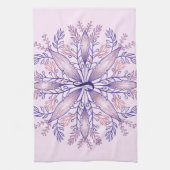 Botanischer Monogramm-Cogagecore boho blumenrosa Geschirrtuch (Vertikal)
