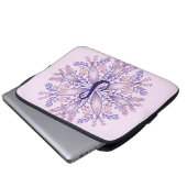 Botanischer Monogramm-Cogagecore boho blumenrosa Laptopschutzhülle (Vorne Knopf)