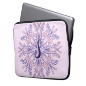 Botanischer Monogramm-Cogagecore boho blumenrosa Laptopschutzhülle (Vorderseite Links)