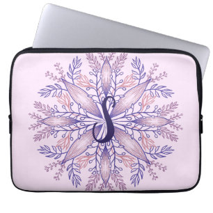 Botanischer Monogramm-Cogagecore boho blumenrosa Laptopschutzhülle