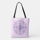 Botanischer Monogramm-Cogagecore boho blumenrosa Tasche (Rückseite)