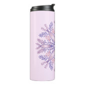 Botanischer Monogramm-Cogagecore boho blumenrosa Thermosbecher (Nach links gedreht)