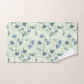 Botanischer Moosdruck in blau und hellgrün im Bad Badhandtuch Set (Handtuch)