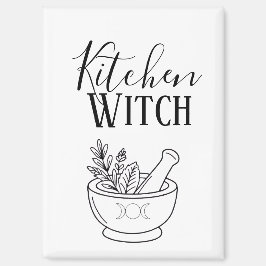 Botanischer Mörser & Stößel Küchenhexe Magnet