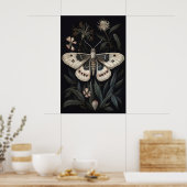 Botanischer Motten-Kunstprint, Vintage-Schmetterli Poster (Küche)