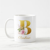 Botanischer Name der Floral Monogramm Initial B Cu Kaffeetasse (Links)