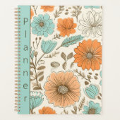 Botanischer Name des Retro Floral Planer (Vorderseite)