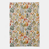 Botanischer Niederwald Mitte des Jahrhunderts Geschirrtuch (Vertikal)