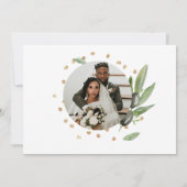 Botanischer Olivenzweig Hochzeit der Kalligraphie Dankeskarte (Rückseite)