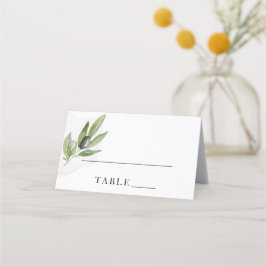 Botanischer Olivenzweig Hochzeit der Kalligraphie Platzkarte