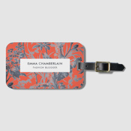 Botanischer Orange Chinoiserie Custom Luggage Tag Gepäckanhänger