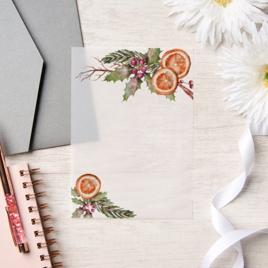 Botanischer Orange Pergament Einladungen (Hochzeit)