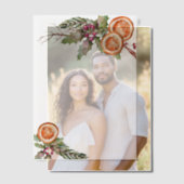 Botanischer Orange Pergament Einladungen (Versatz (Ehepaar))