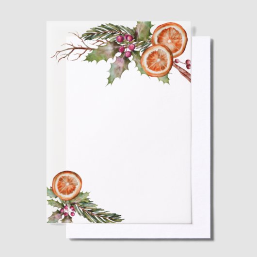 Botanischer Orange Pergament Einladungen (Versetzt)