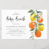 Botanischer Orange- und Lemon-Babybrunch Einladung (Vorderseite)