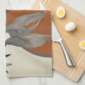 Botanischer Orangen Geschirrtuch (Viertel Falte)