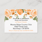 Botanischer Orangenblumen - Empfang Begleitkarte (Rückseite)