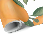 Botanischer Orangenzitrus Sommer Grüngarten Geschenkpapier (Rolleneckpunkt)
