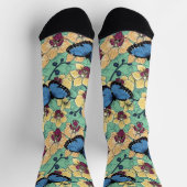 Botanischer Orchideengarten mit Schmetterlingen II Socken (Oben)