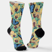 Botanischer Orchideengarten mit Schmetterlingen II Socken (Gewinkelt)