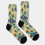 Botanischer Orchideengarten mit Schmetterlingen II Socken (Rechts)