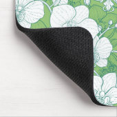 Botanischer Orchideengarten mit Schmetterlingen in Mousepad (Ecke)