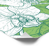 Botanischer Orchideengarten mit Schmetterlingen in Poster (Ecke)