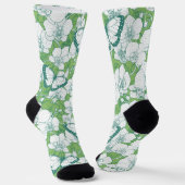 Botanischer Orchideengarten mit Schmetterlingen in Socken (Gewinkelt)