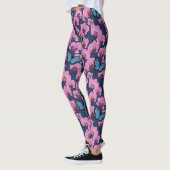 Botanischer Orchideengarten mit Schmetterlingen Leggings (Links)