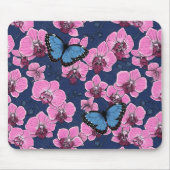Botanischer Orchideengarten mit Schmetterlingen Mousepad (Vorne)