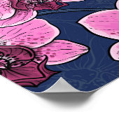 Botanischer Orchideengarten mit Schmetterlingen Poster (Ecke)