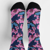 Botanischer Orchideengarten mit Schmetterlingen Socken (Oben)