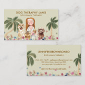 Botanischer Palm Boho DOG HUMAN THERAPHY Visitenkarte (Vorne/Hinten)